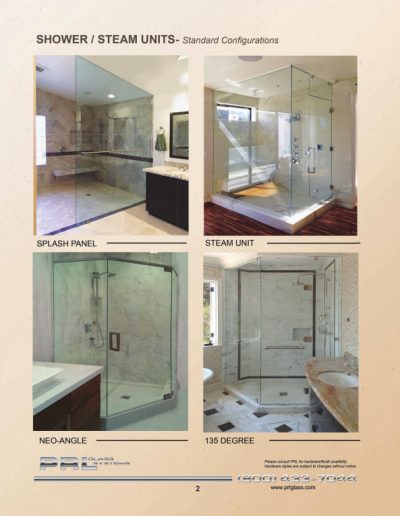 Shower/Steam Units - Standard Configurations