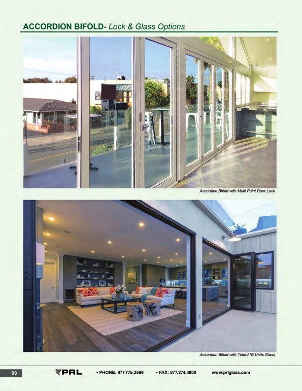 Accordion Bifold Door Lock and Glass Options 1
