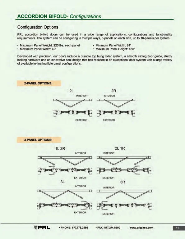 Accordion Bifold Door Configurations 2