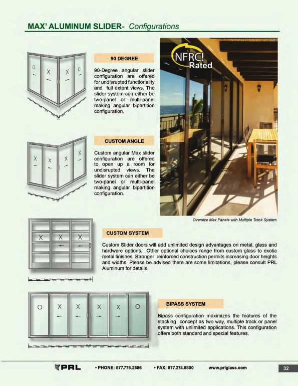 Max Glass and Aluminum Sliding Door Configurations 2