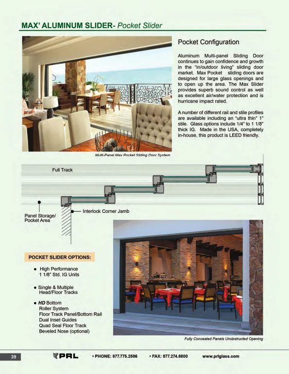 Pocket Glass and Aluminum Sliding Door 1