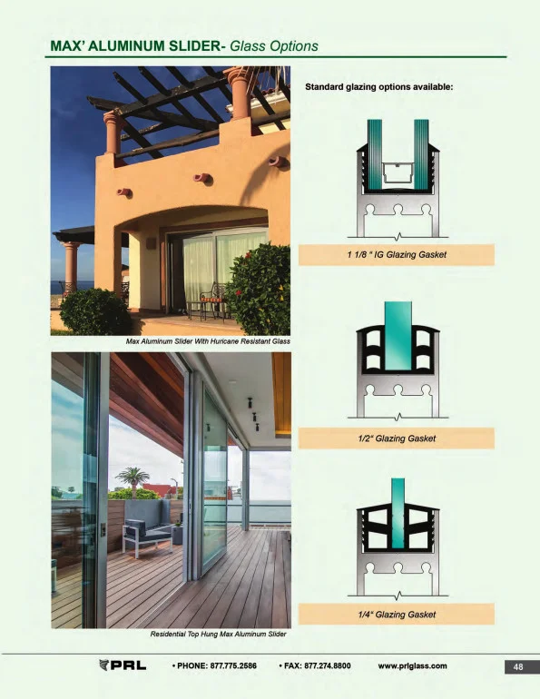 Glass and Aluminum Sliding Door Glass Options 2