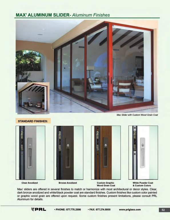 Aluminum Sliding Door Finishes
