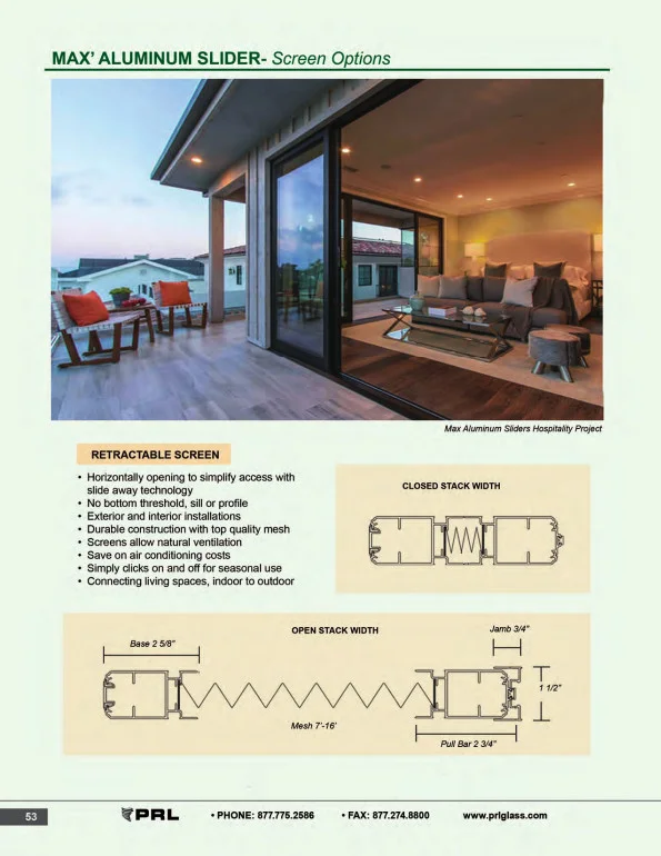 Glass and Aluminum Sliding Door Screen Options 1