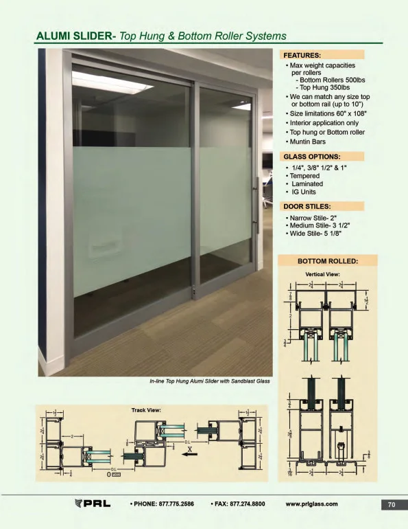 Top Hung and Bottom Rolling Sliding Door Systems