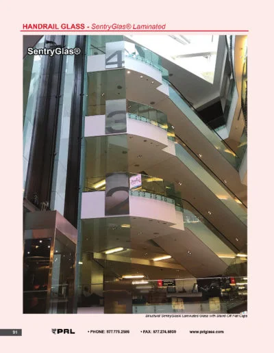 Handrail Glass - SentryGlas® Laminated