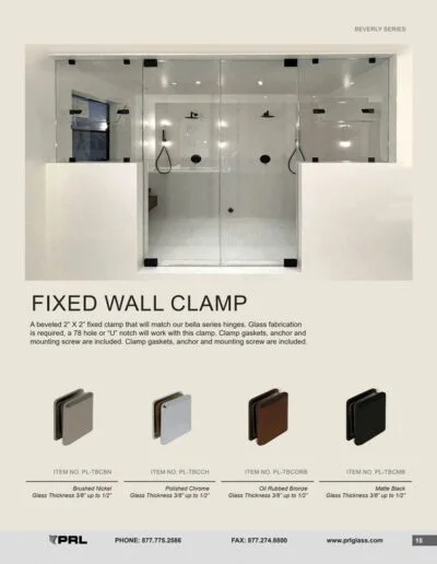 Beverly Clamp Series - Fixed Wall Clamp