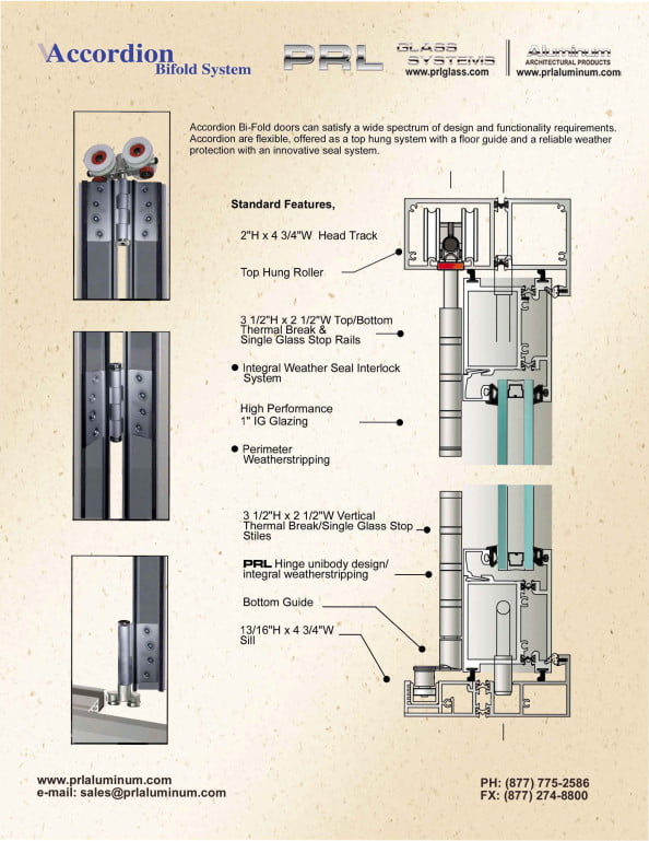 Accordion Aluminum Bifold Door System With Beautiful Characteristics