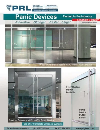 All Glass Panic Device Doors