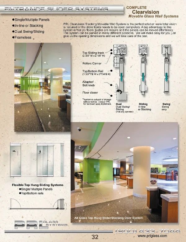 PRL has designed the moveable glass wall system to be tailored to match various configurations ranging from inline, angled and/or curved.