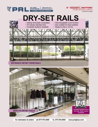 Aluminum Dryset Sidelite Rails