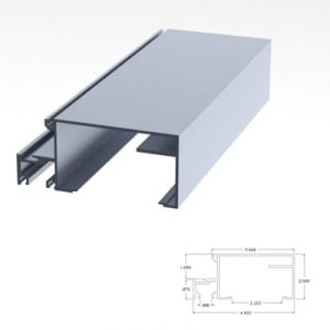 201CLHM - 2" X 4-1/2" Horizontal Mullion
