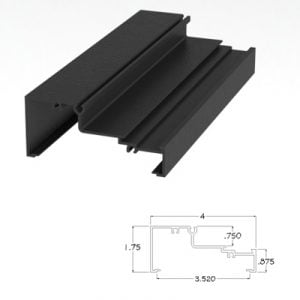 400BRHM - 1-3/4" X 4" Horizontal Mullion