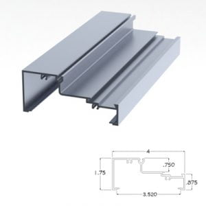 400CLHM - 1-3/4" X 4" Horizontal Mullion