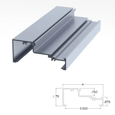 400CLHM - 1-3/4" X 4" Horizontal Mullion