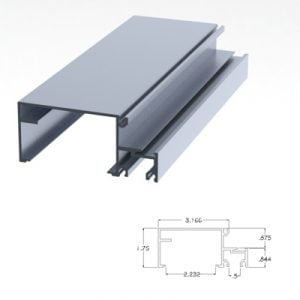 401CLHM - 1-3/4" X 4" Horizontal Mullion