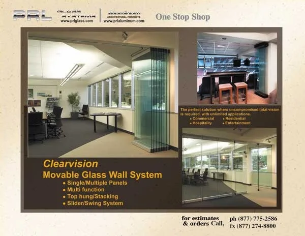 Clearvision Stacking Movable All Glass Wall System