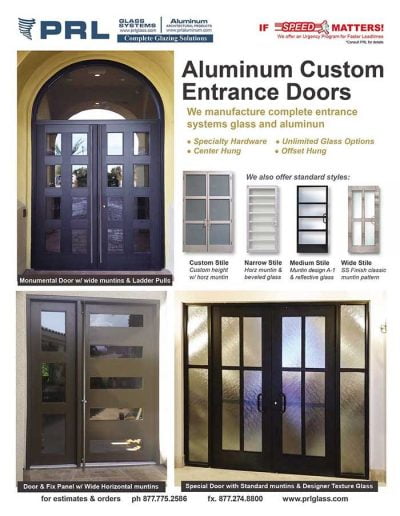 Custom Aluminum Entrance Doors - Storefront