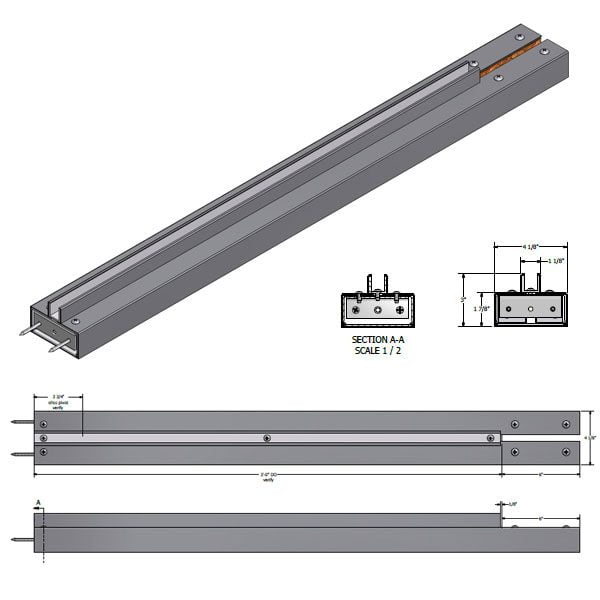 36FHBR - 36" Floating Header Bronze Anodized