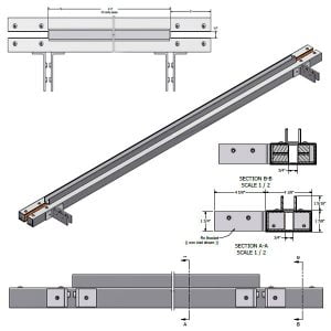 72FHPB - 72" Floating Header Polished Brass