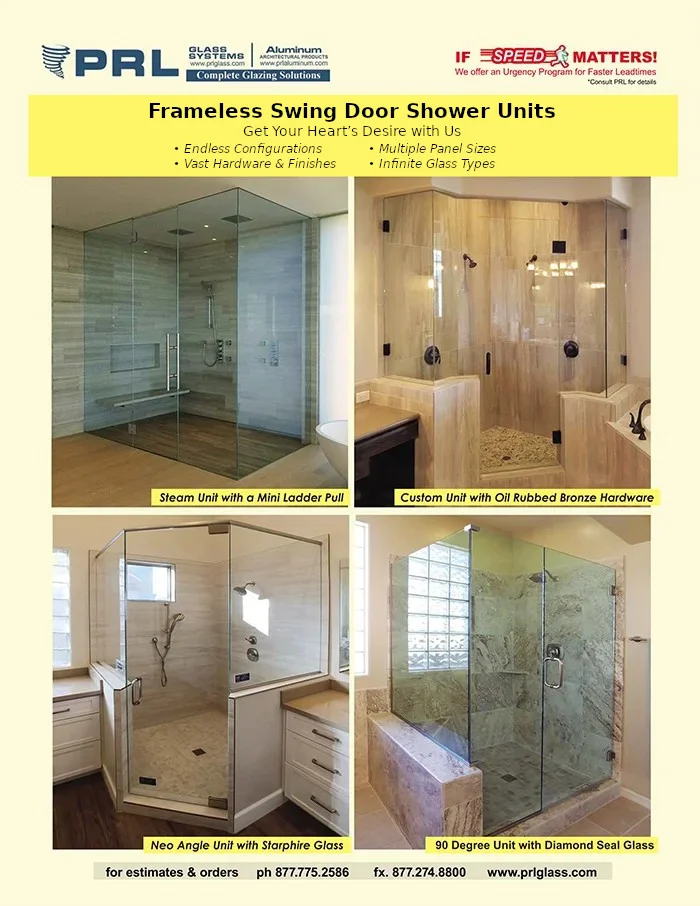 Frameless Swing Door Showers