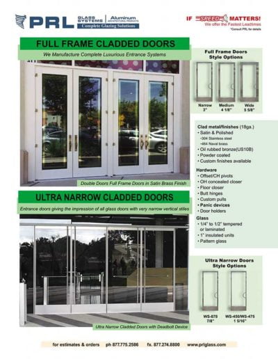 full frame aluminum entrance doors