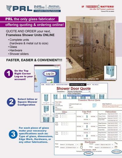 Online Frameless Shower Door Ordering