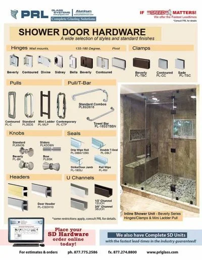 PRL Shower Door Hardware