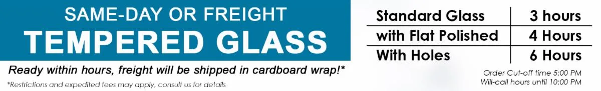 Same Day Tempered Glass at PRL Same Day Tempered Glass at PRL