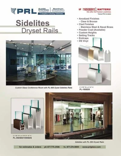Sidelites Dryset Glass Rails