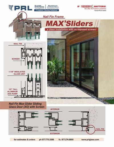 Sliding Glass Doors - Nail Fin Frame