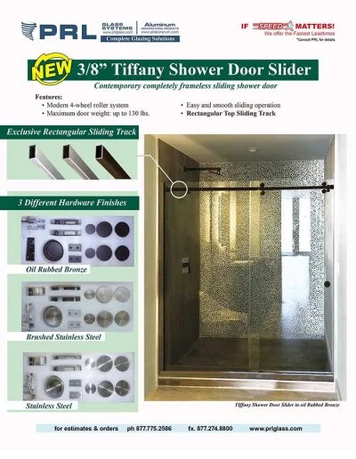 Tiffany Shower Door Slider