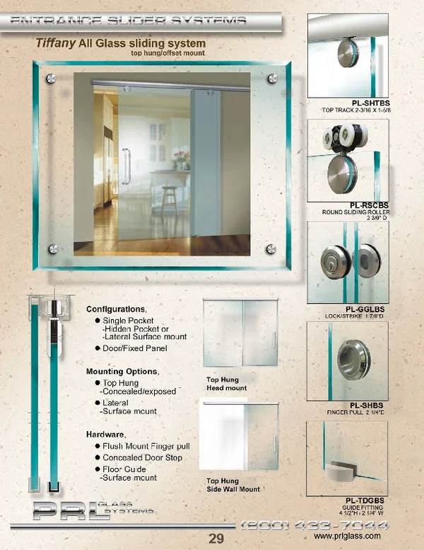Top Hung Interior Sliding Door System - Tiffany System
