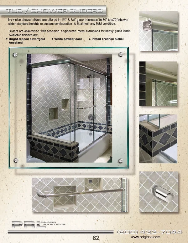 We carry a wide variety of frameless shower enclosures, sliders including textured glass to the most innovative Shower Glass available