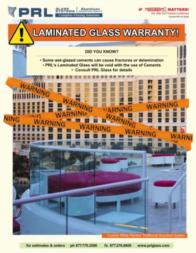 wet glazed cement laminated glass warranty